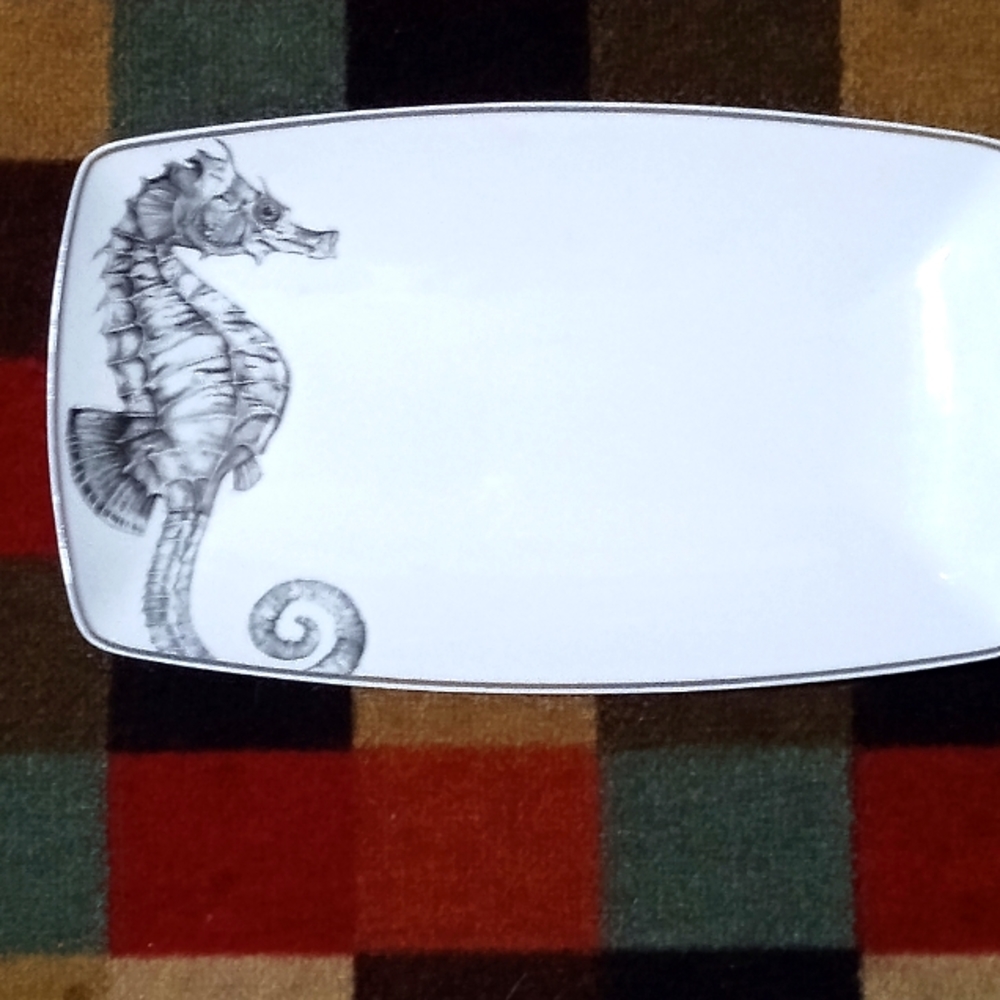 Seahorse Serving Platter 14 inches  Helen Richard Design Vagabond House.